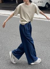 受注制【Chikashitsu +】2tuck denim slacks (2color)