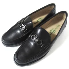 美品 Salvatore Ferragamo サルヴァトーレフェラガモ GINEVRA ガンチーニ カーフレザー ローファー サイズ6.5C 約24cm ブラック レディース 古着 中古 USED