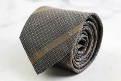 ヴァレンティノ ガラヴァーニ ブランド ネクタイ シルク ストライプ柄 小紋柄 PO メンズ グレー VALENTINO GARAVANI 【中古】