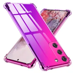 【即日発送】【在庫処分】人気 ケース ケース 携帯カバー 5g s22 ギャラクシー サムスン ストラップホール付き 擦り傷防止 レンズ保護 四隅空気衝突防止 ピンク+紫 tpu 全面保護 耐衝撃 ケース/SC-51C SCG13 軽量 薄型 ソフトケース M