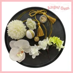 白緑金 胡蝶蘭髪飾り 水引 和玉 成人式 結婚式 卒業式 和装前撮り 振袖袴