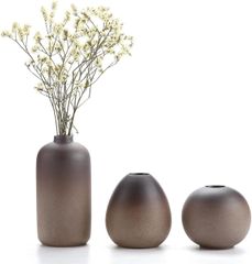 花瓶 陶器 一輪挿し フラワーベース 和風 洋風 3点set 水生植物 生け花