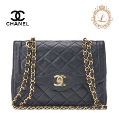 CHANEL シャネル ショルダーバッグ  マトラッセ ラムスキン 黒  ゴールド金具 パリ限定　ターンロック  ブランド【中古】【送料無料】