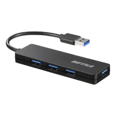【迅速発送】バッファロー USB ハブ USB3.0 スリム設計 4ポート バスパワー 軽量 Windows Mac PS4 PS5 Chromebook 対応 テレワーク 在宅勤務 BSH4U125U3BK