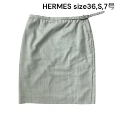 ●美品 エルメス HERMES ミニスカート タイト ペンシル ウール シルク 36、S、7号 レディース S5S433のサムネイル