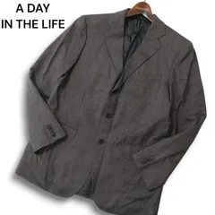 A DAY IN THE LIFE ユナイテッドアローズ 秋冬 ウール★ ヘリンボーン柄 テーラード ジャケット Sz.48 メンズ グレーのサムネイル