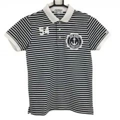 ★値下げ★ジャックバニー 半袖ポロシャツ 黒×白 ボーダー ジュニア・キッズ 150 ゴルフウェア Jack Bunny