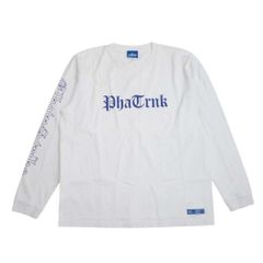 PHATRNK ファットランク ロゴプリント Tシャツ 長袖 ロングスリーブ ロンT L 白 ホワイト メンズ 古着 中古 USED