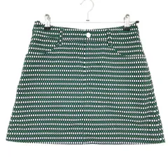 【美品】ジャックバニー スカート ネイビー×グリーン 総柄 内側インナーパンツ バックロゴ レディース 1(M) ゴルフウェア Jack Bunny