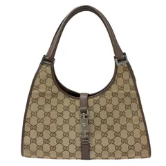 GUCCI グッチ ジャッキー 01719 ベージュ×ダークブラウン GGキャンバス×レザー ショルダーバッグ レディース 【中古】 22509K250