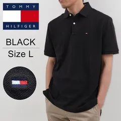 トミーヒルフィガー ポロシャツ 半袖 メンズ TOMMY HILFIGER ゴルフ ワンポイント ロゴ BLACK Lサイズ【新品・正規品】