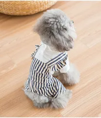 ストライプデニム シャツ付きオーバーオール［80］［81］犬用 犬服