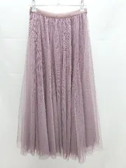 ◇ 美品 fifth ウェストゴム ダブルチュール ソリット ロング フレアー スカート 記載なし パープル レディース E 【1304050025754】