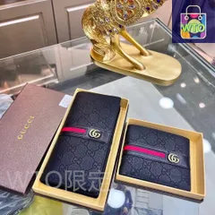 Gucciグッチ/ウォレット、クレジットカードスロットに紙幣と手形を収納、両用カードバッグウォレット、甘皮長短金二つ折り[本日特価|新品未使用品]