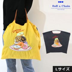 【爆速配送】【送料無料】【即納】 Ball＆Chain ボールアンドチェーン 正規品 Pixel Donuts  Lサイズ バッグ エコバッグ トートバッグ ドーナツ 刺繍 ギフト A4 301160
