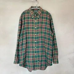 POLO COUNTRY ポロ カントリー ラルフローレン チェックシャツ ネルシャツ グリーン メンズ M 90's ヴィンテージ USED