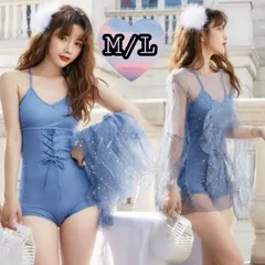 レディース水着　青ワンピース　体型カバー☆かわいい・韓国風・フェミニン・大人カジュアル日焼け防止&日焼け対策 袖付き、袖あり、半袖、長袖、脚隠す、背中隠す　きれいめ　上品　露出少ない　高校生　体型カバー　おなか隠す　背中開き　洋服みたい　ストレッチ　パット付き