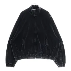 ALEXANDER WANG (アレキサンダーワン) EMBOSSED LOGO TRACK JACKET エンボスロゴ ベロア ジップアップ トラックジャケット ブルゾン ダークグレー UCC4242030のサムネイル