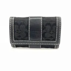 COACH コーチ 6連 キーケース   ブラック キャンバス×レザー レディース シグネチャー　240001138020