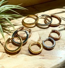 【 ハワイアンジュエリー 】 ワンタッチ フープ ピアス ( ゴールド / シルバー / ピンクゴールド ) 13・16・20mm / サージカルステンレス SUS 316L / ニッケルフリー 金属アレルギー対応 つけっぱなし 錆びない / 送料無料 /