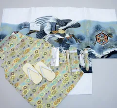 七五三 五歳 男児 羽織袴フルセット 着物 豪華絢爛 金刺繍 紋袴 M 5歳 五才 5才 祝着 お仕立て無料 袴変更可能 NO27440