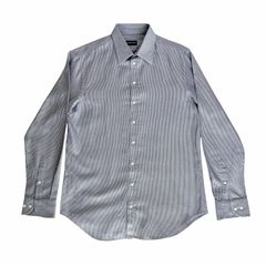 GIORGIO ARMANI ジョルジオ アルマーニ ストライプ柄 長袖 コットン ワイシャツ ビジネス メンズ  ブルー size 41 イタリア製