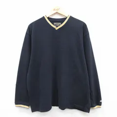 XL/古着 アバクロンビー 長袖 ビンテージ Tシャツ メンズ 90s 無地 大きいサイズ コットン Vネック 紺他 ネイビー 25jul12 中古