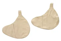 [ミコプエラ] 乳癌パッド シリコンパッド ホック付き 専用カバー 2枚セット 人工乳房保護カバー (ロング型左, S) [S] [ロング型左]