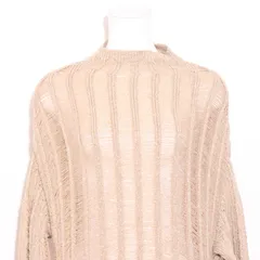 ★美品★ ZARA ザラ トップス　ニット　長袖　透かし編み　ラメ　ワイドリブ  ゴールド 送料無料　古着　レディース