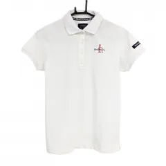 ★SALE価格★【美品】パーリーゲイツ 半袖ポロシャツ 白×ネイビー×レッド 30周年 胸元ロゴ レディース 0(S) ゴルフウェア PEARLY GATES