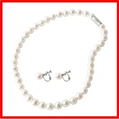 【送料無料 】DisplayLength: 42.0 センチメートル Style: ホワイト/イヤリングセット パールネックレス 【 日本製 花珠貝パール 】 
