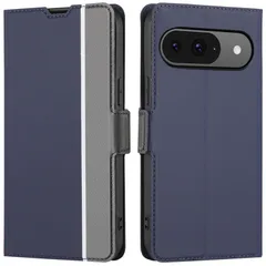 ネイビー + グレー 2色組合 スタンド 耐衝撃 カード収納 カードケース カバー 手帳 マグネット レザー PU 炭素繊維調 薄い 軽量 【BonwFzin】 Pixel9ケース ピクセル9ケース 手帳ケース ピクセル9 スマホケース Pro Pro Goo