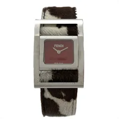 フェンディ FENDI F5000 ジャイロ 腕時計 レッド文字盤 ハラコ ベルト  