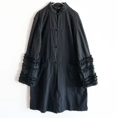 【美品】COMME des GARCONS 【フリルスリーブ チャイナ コート】S コムコム コムデギャルソン 製品染めブラック 2304345のサムネイル