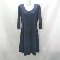 ◇ ◎●未使用● ⊇ BEAMS LIGHTS ラメ入り 七分袖 膝丈 ワンピース サイズ38 ネイビー レディース E  【1409100006650】のサムネイル