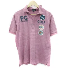 パーリーゲイツ PEARLY GATES ゴルフウェア ポロシャツ 半袖 プリント 5 パープル 紫 /YM31