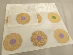 平和屋本店▼夏物　打敷　内敷2点セット　正倉院花文　金糸　法衣　寺院　仏具　仏教　僧侶　神職　装束　未使用　AAAW7238ja