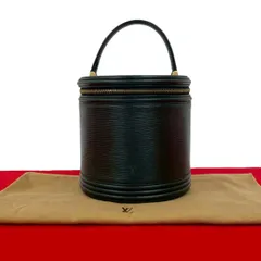 極 美品 袋付き LOUIS VUITTON ルイヴィトン ヴィンテージ カンヌ エピ レザー 本革 ハンドバッグ バニティバッグ ノワール 30613
