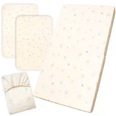 un doudou ディズニー ベビー 適度な硬さの敷き布団+3点 （シーツ＆防水シーツ＆防水敷パッド）4点セット 60×90cm 厚み5cm ミッキー＆ミニー ベビー用品 新品 新生児 固綿敷布団 マットレス 2つ折タイプ NZ3226-VSET