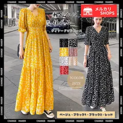 ティアードワンピース レディース 春夏コーデ ロングワンピース 薄手 Vネック フレアワンピース 花柄ワンピース 半袖 フリル袖 リゾートワンピース 体型カバー ワンピース 涼しい 旅行 着やせ 軽やか 揺れる ワンピ CH1YDG-001