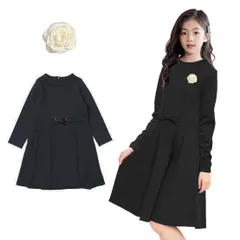 ブラック_130 [WUOWU] 女児ワンピース キッズ 法事 冠婚葬祭 ワンピース 子供 ブラック 黒 ガールズ ワンピース 女の子 ワンピース 子供服 フォーマル ワンピース 普段着 葬服 春夏秋冬 子ども ワンピース