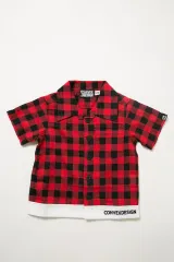 【CONVEX】チェック&タイダイ シャツ 新品子供服120 キッズ 男の子 女の子