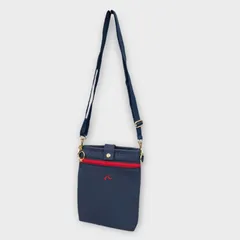 【美品】 Kitamura ショルダーポーチ キタムラ ネイビー ナイロンポシェット 携帯ショルダー