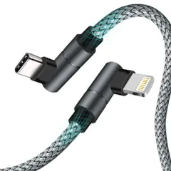 USB Cからライトニングケーブル 6フィート [Apple MFi認証] PD高速 iPhone 12充電ケーブル 90度 Type C 充電コード iPhone12/12 Mini/12 Pro/11 Pro Max/X/XS/XR/8 iPad 8th 