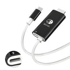 【充電しながら投影】switch ドック switch スイッチ ドック hdmi ケーブル付き スイッチ ドック＆交換ケーブル【 4K&1080P解像度 HD変換 TVモード 】 Type-C PD100W急速充電 長さ2 小型 多機能 遅延なし コンパク