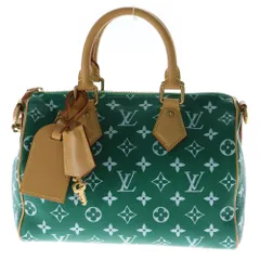 LOUIS VUITTON (ルイヴィトン) モノグラム スピーディP9 バンドリエール25 2WAYバッグ ハンドバッグ ショルダーバッグ グリーン×ブラウン ゴールド金具 レザー×PVC M24423