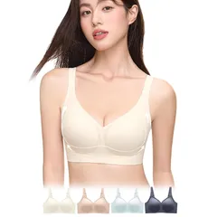 [veimia] ブラジャー ノンワイヤーブラ 垂れ防止補正ブラ 胸を小さく見せるブラ 小さく見せるブラ【安定感UP・フルカバー下着】 シームレスブラ 脇高設計 揺れ軽減 着?せ 美胸美背 高弾性 美乳ブラ 谷間メイクナイトブラ24時間使えるcolor：オ