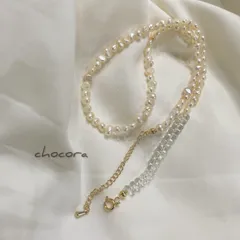 淡水パール　アシンメトリー　ネックレス