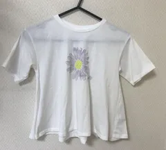 サンカンシオン　子ども服　女の子　半袖Tシャツ　130　白　花柄　フラワープリント　5分袖チュニック 130 子ども服 子供服