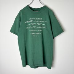 【L】90s〜 USA製 NEWSEUM 博物館 Tシャツ メッセージ 方程式 数式 ヴィンテージ 古着 グリーン